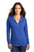 District DT665 Womens Medal Full Zip Hooded Sweatshirt Hoodie w/ Pockets Deep Royal Blue Model Front