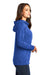 District DT665 Womens Medal Full Zip Hooded Sweatshirt Hoodie w/ Pockets Deep Royal Blue Model Side