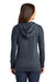 District DT665 Womens Medal Full Zip Hooded Sweatshirt Hoodie w/ Pockets New Navy Blue Model Back