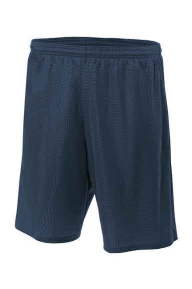 A4 NB5301 Youth Moisture Wicking Mesh Shorts Navy Blue Flat Front