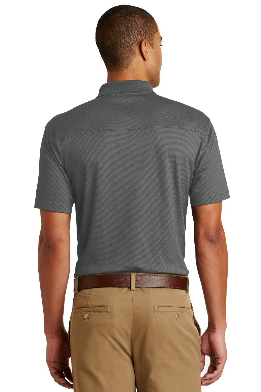 Eddie Bauer EB102 Mens Performance UV Protection Short Sleeve Polo Shirt Steel Grey Model Back