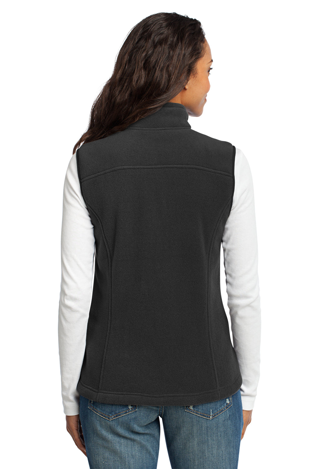 Eddie Bauer EB205 Womens Full Zip Fleece Vest Black Model Back