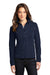 Eddie Bauer EB225 Womens Pill Resistant Microfleece Full Zip Jacket Navy Blue Model Front