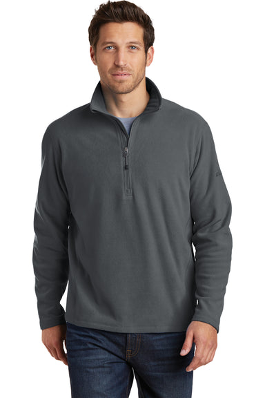 Eddie Bauer EB226 Mens Pill Resistant Microfleece 1/4 Zip Sweatshirt Steel Grey Model Front