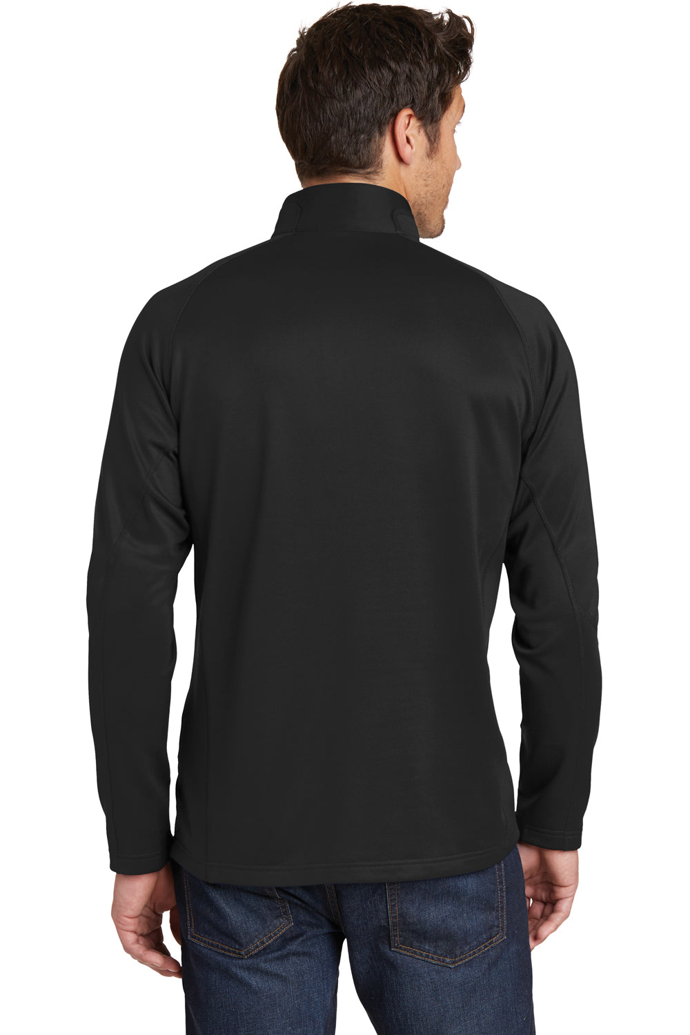Eddie Bauer EB234 Mens Performance Fleece 1/4 Zip Sweatshirt Black Model Back