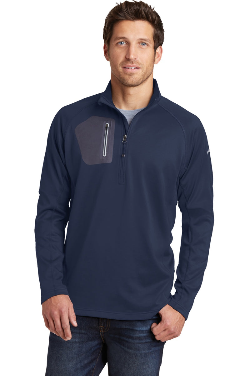 Eddie Bauer EB234 Mens River Navy Blue Performance Fleece 1/4 Zip