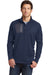 Eddie Bauer EB234 Mens Performance Fleece 1/4 Zip Sweatshirt River Navy Blue Model Front