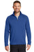 Eddie Bauer EB236 Mens Smooth Fleece 1/4 Zip Sweatshirt Cobalt Blue Model Front