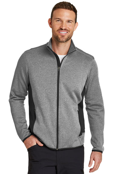 Eddie Bauer EB238 Mens Full Zip Fleece Jacket Heather Grey Model Front