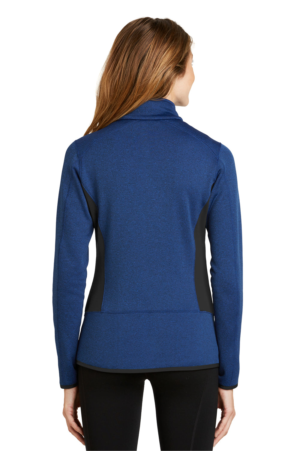 Eddie Bauer EB239 Womens Full Zip Fleece Jacket Heather Blue Model Back