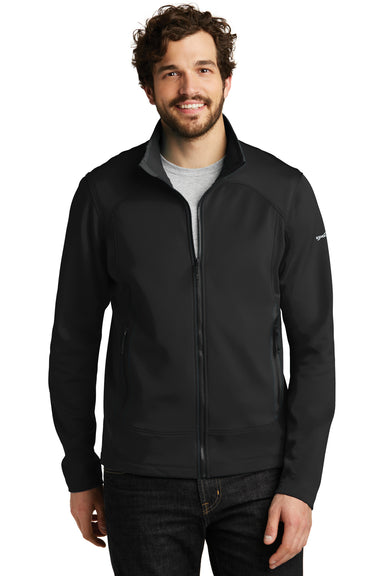 Eddie Bauer EB240 Mens Highpoint Pill Resistant Fleece Full Zip Jacket Black Model Front