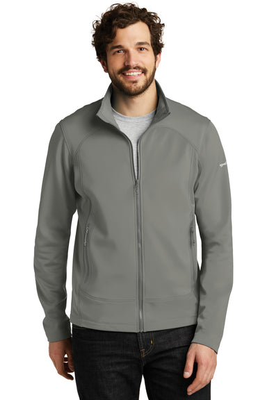 Eddie Bauer EB240 Mens Highpoint Pill Resistant Fleece Full Zip Jacket Metal Grey Model Front