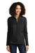 Eddie Bauer EB241 Womens Highpoint Pill Resistant Fleece Full Zip Jacket Black Model Front