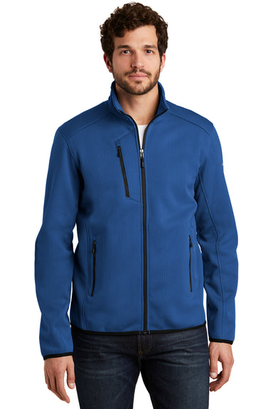 Eddie Bauer EB242 Mens Dash Pill Resistant Full Zip Jacket Cobalt Blue Model Front