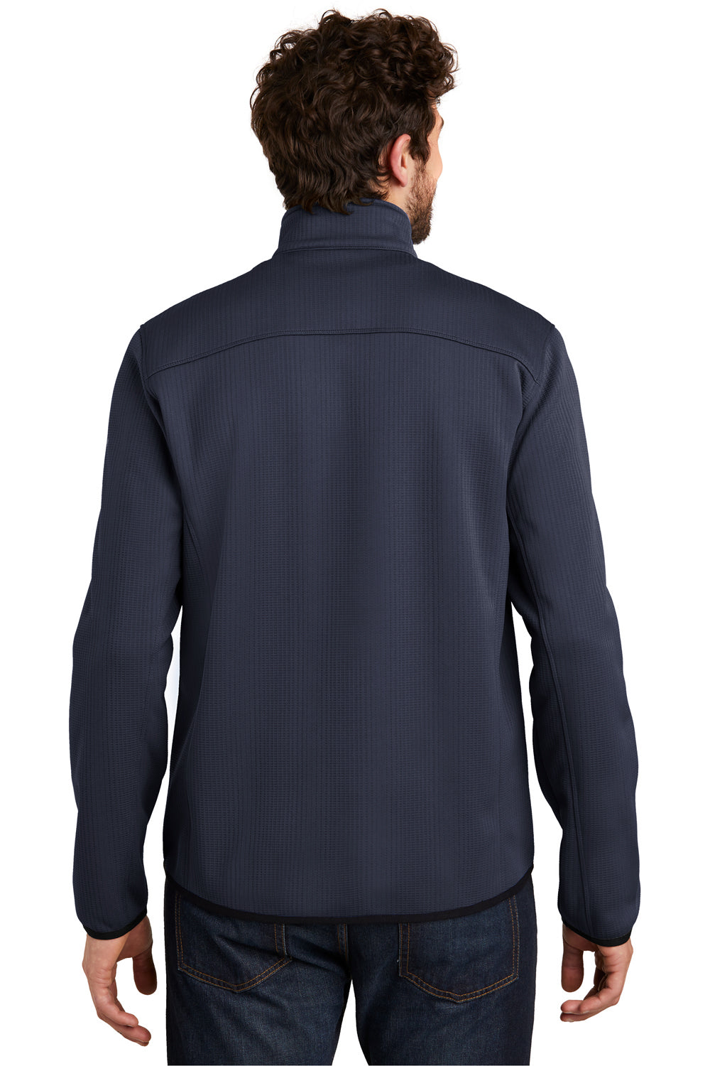 Eddie Bauer EB242 Mens Dash Pill Resistant Full Zip Jacket River Navy Blue Model Back