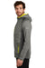 Eddie Bauer EB244 Mens Sport Pill Resistant Fleece Full Zip Hooded Jacket Metal Grey Model Side