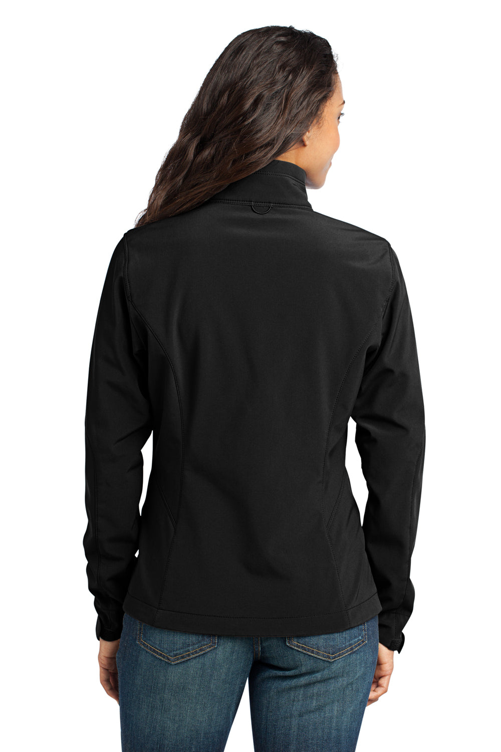 Eddie Bauer EB531 Womens Water Resistant Full Zip Jacket Black Model Back