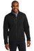 Eddie Bauer EB532 Mens Shaded Crosshatch Wind & Water Resistant Full Zip Jacket Black Model Front