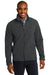 Eddie Bauer EB532 Mens Shaded Crosshatch Wind & Water Resistant Full Zip Jacket Grey Model Front