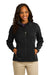 Eddie Bauer EB533 Womens Shaded Crosshatch Wind & Water Resistant Full Zip Jacket Black Model Front