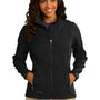 Eddie Bauer Womens Shaded Crosshatch Wind & Water Resistant Full Zip Jacket - Black
