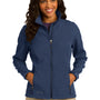 Eddie Bauer Womens Shaded Crosshatch Wind & Water Resistant Full Zip Jacket - Blue