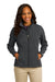 Eddie Bauer EB533 Womens Shaded Crosshatch Wind & Water Resistant Full Zip Jacket Grey Model Front