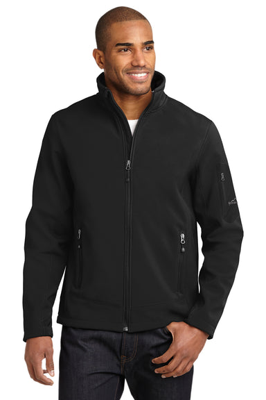 Eddie Bauer EB534 Mens Rugged Water Resistant Full Zip Jacket Black Model Front