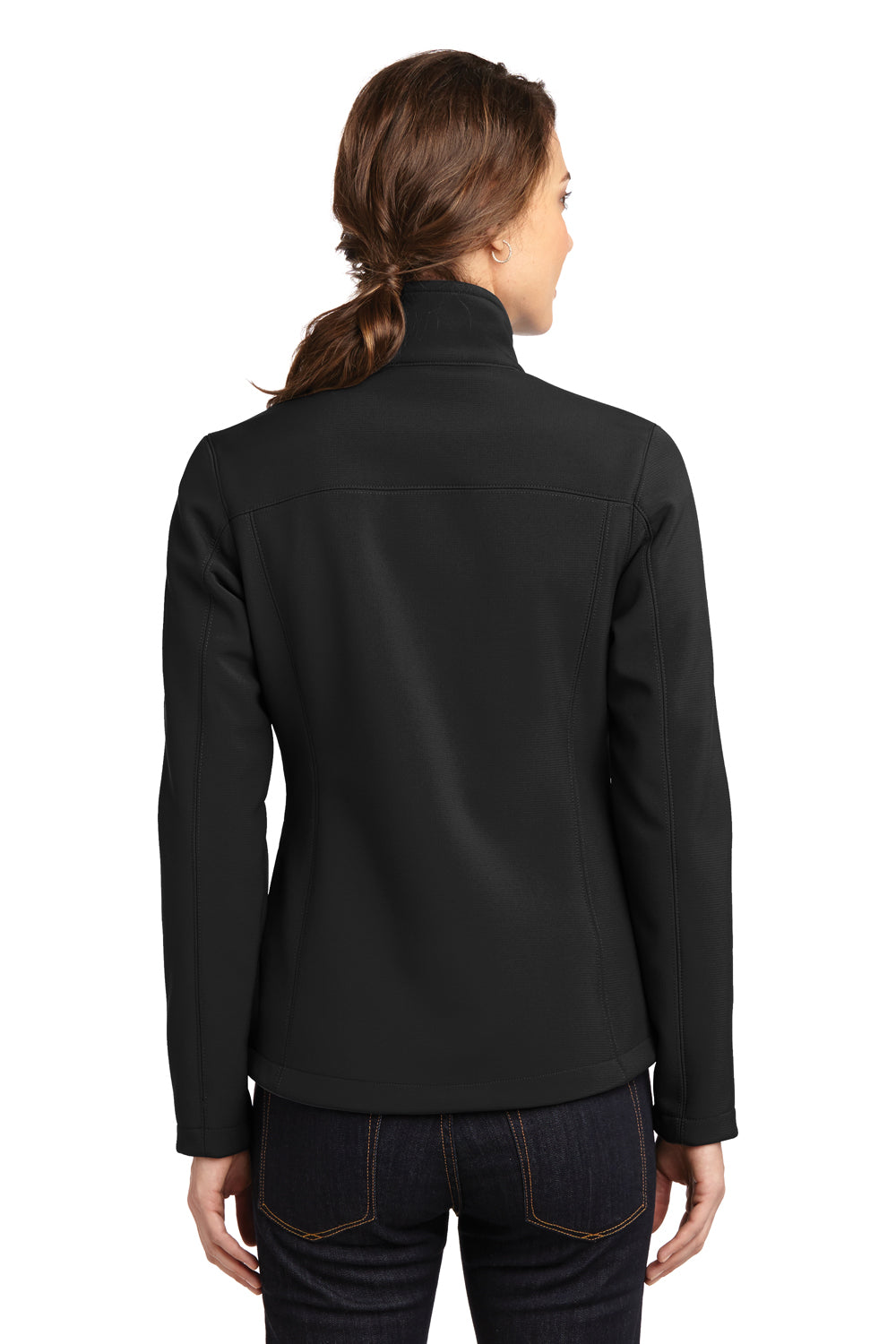 Eddie Bauer EB535 Womens Rugged Water Resistant Full Zip Jacket Black Model Back