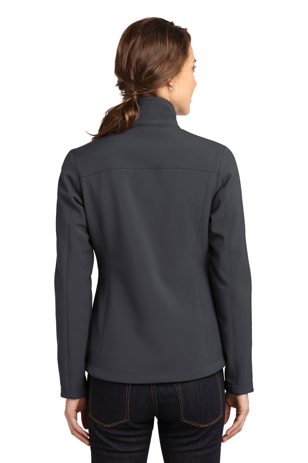 Eddie Bauer EB535 Womens Rugged Water Resistant Full Zip Jacket Steel Grey Model Back