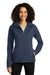Eddie Bauer EB543 Womens Trail Water Resistant Full Zip Hooded Jacket River Navy Blue Model Front
