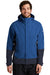 Eddie Bauer EB558 Mens WeatherEdge Waterproof Full Zip Hooded Jacket Cobalt Blue Model Front