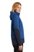 Eddie Bauer EB559 Womens WeatherEdge Waterproof Full Zip Hooded Jacket Cobalt Blue Model Side