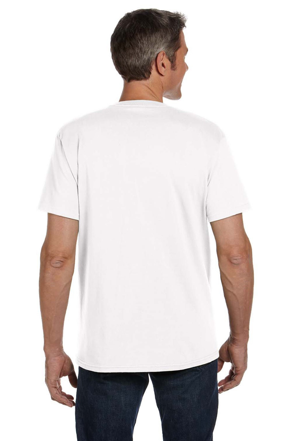 Econscious EC1000 Mens Short Sleeve Crewneck T-Shirt White Model Back