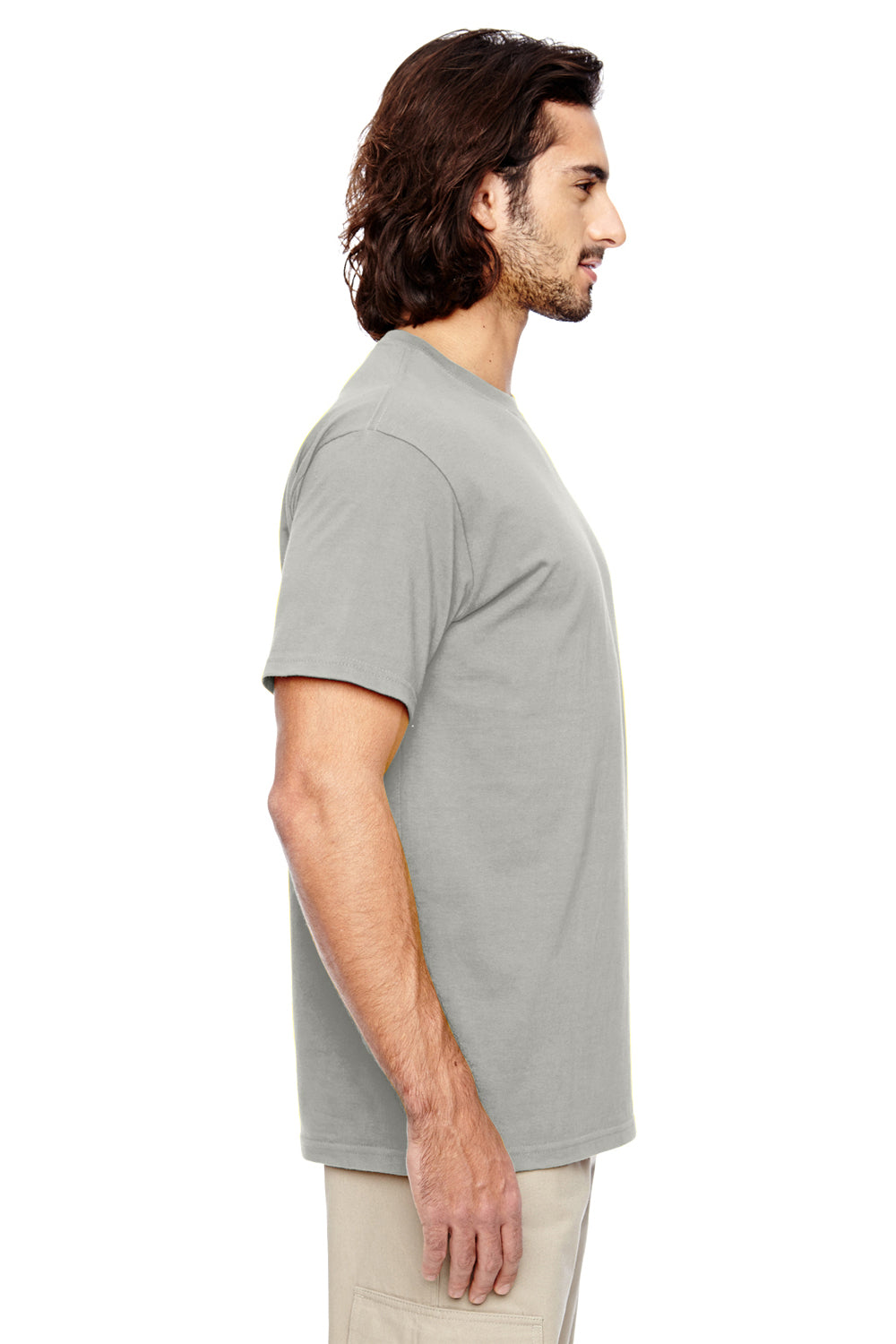 Econscious EC1000 Mens Short Sleeve Crewneck T-Shirt Dolphin Grey Model Side