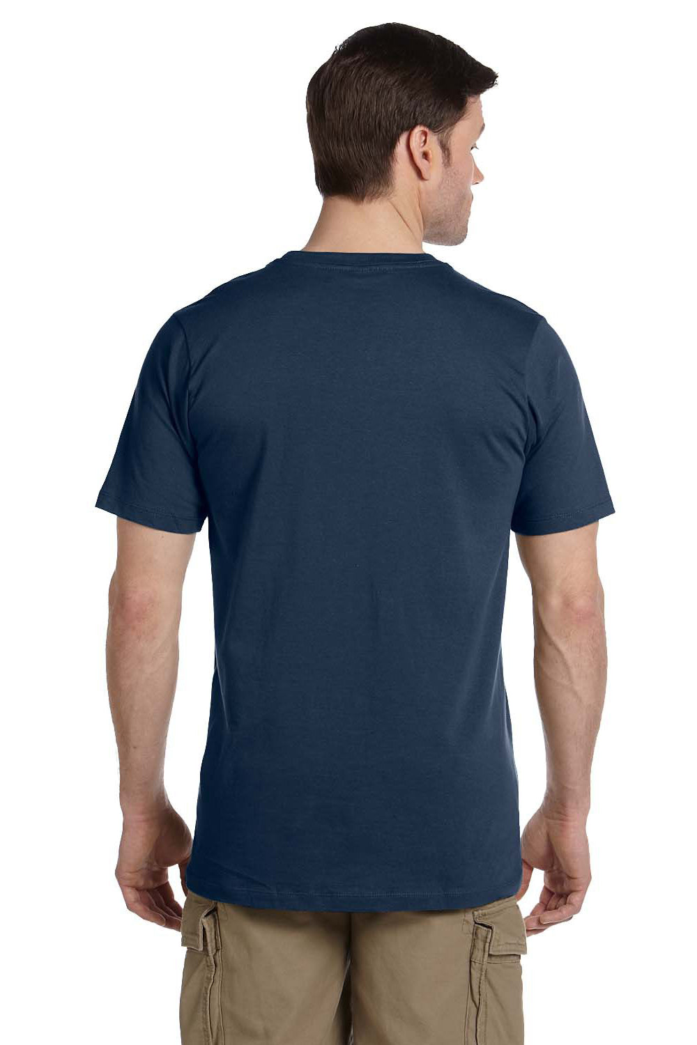 Econscious EC1075 Mens Short Sleeve Crewneck T-Shirt Navy Blue Model Back