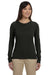 Econscious EC3500 Womens Long Sleeve Crewneck T-Shirt Black Model Front