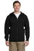 Econscious EC5650 Mens Full Zip Hooded Sweatshirt Hoodie w/ Pockets Black Model Front