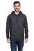 Econscious EC5950 Mens Hemp Hero Hooded Sweatshirt Hoodie w/ Pouch Pocket Washed Black Model Front