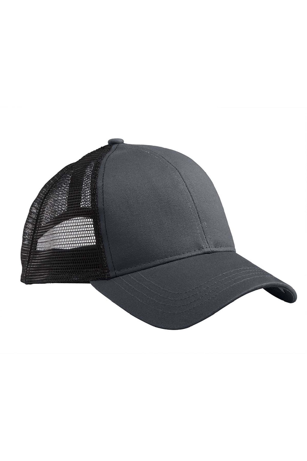 Econscious Hats EC7070 Mens Adjustable Trucker Hat Charcoal Grey/Black Model Flat Front