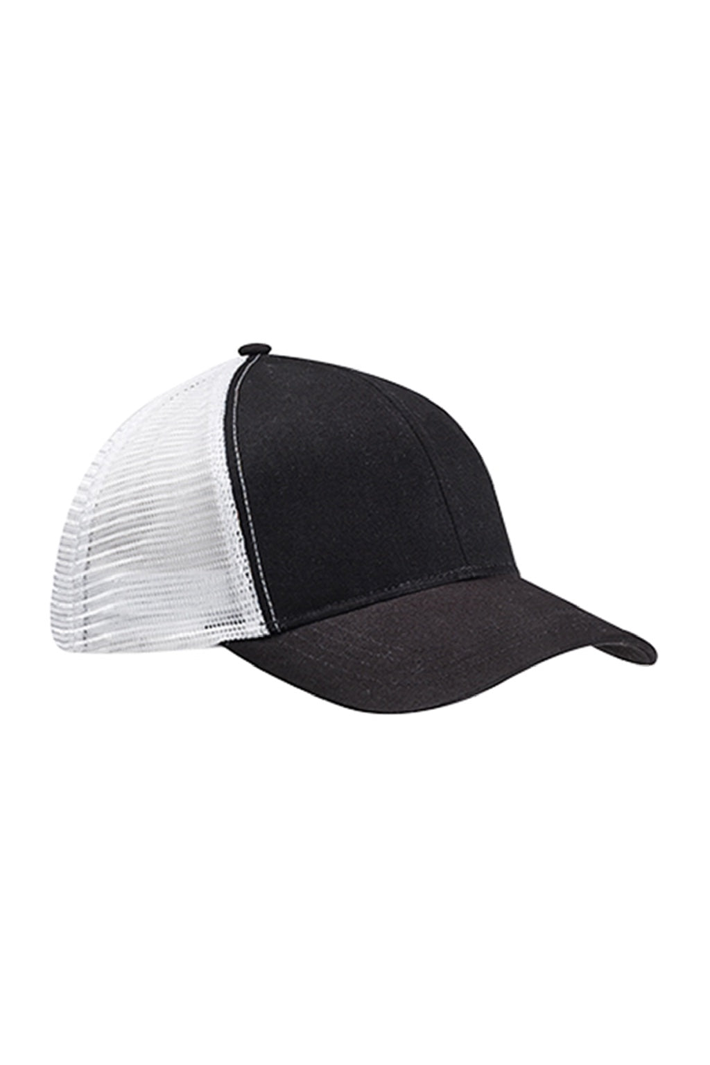 Econscious Hats EC7070 Mens Adjustable Trucker Hat Black/White Model Flat Front