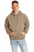 Hanes F170 Mens Ultimate Cotton PrintPro XP Pill Resistant Hooded Sweatshirt Hoodie w/ Pouch Pocket Pebble Brown Model Front
