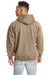Hanes F170 Mens Ultimate Cotton PrintPro XP Pill Resistant Hooded Sweatshirt Hoodie w/ Pouch Pocket Pebble Brown Model Back