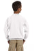 Gildan 18000B Youth Pill Resistant Fleece Crewneck Sweatshirt White Model Back