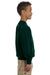 Gildan 18000B Youth Pill Resistant Fleece Crewneck Sweatshirt Forest Green Model Side