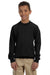 Gildan 18000B Youth Pill Resistant Fleece Crewneck Sweatshirt Black Model Front