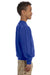 Gildan 18000B Youth Pill Resistant Fleece Crewneck Sweatshirt Royal Blue Model Side