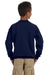 Gildan 18000B Youth Pill Resistant Fleece Crewneck Sweatshirt Navy Blue Model Back