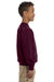 Gildan 18000B Youth Pill Resistant Fleece Crewneck Sweatshirt Maroon Model Side