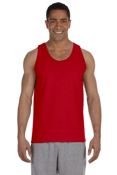 Gildan 2200 Mens Ultra Tank Top Red Model Front